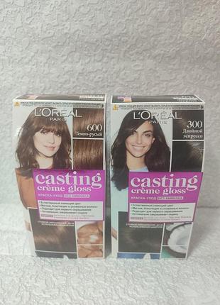 L'oreal paris casting creme gloss краска для волосся 100 -600 темно-русий 300 двійний еспрессо