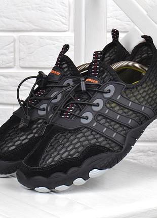 Аквавзуття чоловіче для плавання active outdoor аквашузи капці для коралів і моря чорні