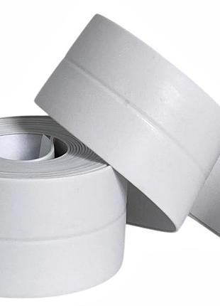 Лента для ванн белосерая самоклеющаяся изолирующая бордюрная для ванн моек умывальников 3,8х310 см липкая