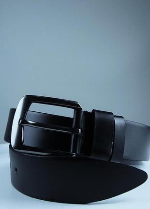 Ремінь чоловічій з натуральної шкіри, чорний5 фото