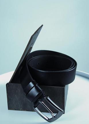 Ремінь чоловічій з натуральної шкіри, чорний8 фото