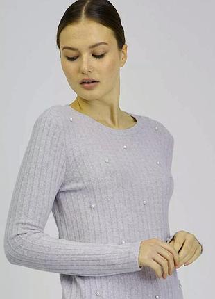 Сірий светер блуза з бусинами orsay