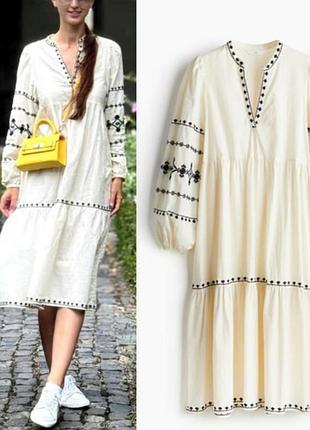 Крутое платье вышиванка h&amp;m из последней коллекции!
