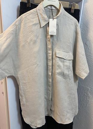 Льняная рубашка mango4 фото
