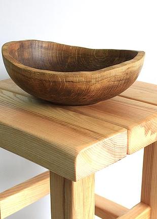 Миска тонована з дуба ручної роботи, діаметр 28 см, висота 10 см  (1847) передзамовлення