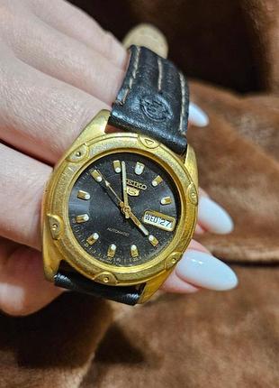 Мужские винтажные японские наручные часы seiko 5 automatic — рабочие, корпус 37 мм