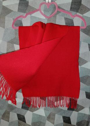 Шерстяной красный шарф2 фото