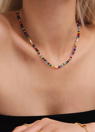 Колье з медичної сталі і чеського кришталю