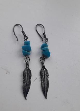 Серьги сережки натуральный камень в стиле навахо navajo