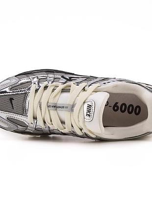 Кроссовки nike p6000 white silver black 2