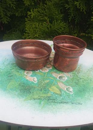 Кашпо мини для кактусов или литтопсов из меди в отличном состоянии