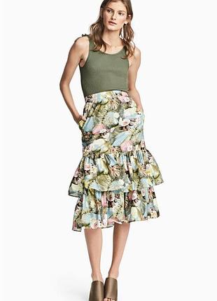 Шикарная коттоновая юбка с карманами h&m