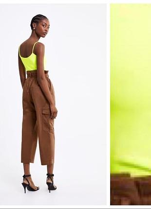 Яркая неоновая майка зара топ от zara