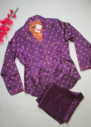 Бесподобная брендовая атласная пижама домашний костюм в цветочный принт c&a2 фото