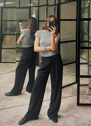 Брюки zara s/м с высокой посадкой