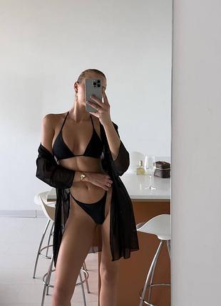 Жіночий комплект купальник з накидкою