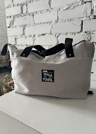 Сумка торба шопер беж karl lagerfeld