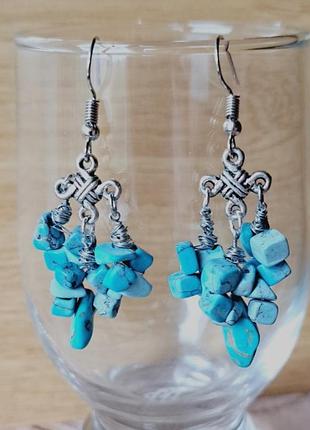 Серьги бирюза