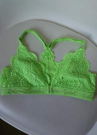 Женский бюстгалтер victoria’s secret оригинал, салатовый бра vs, кружевной яркий бюстик