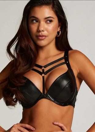 Красивий бюстгальтер портупея штучна шкіра hunkemoller розмір 70в та 75в