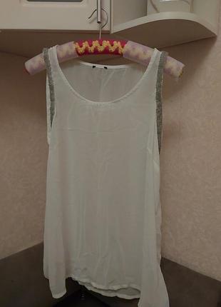 Біла  блузка, майка,топ бісер л.хл