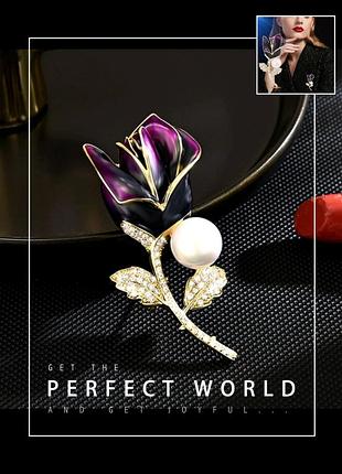 Красивая брошь люкс класса роза цветок, цветочек,цветы (красная брошь роза,розы, цветок,цветы)