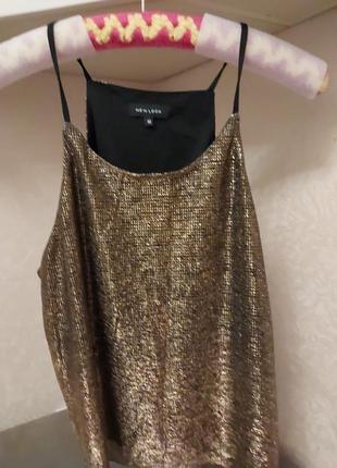 Золотистый топ,майка м.л