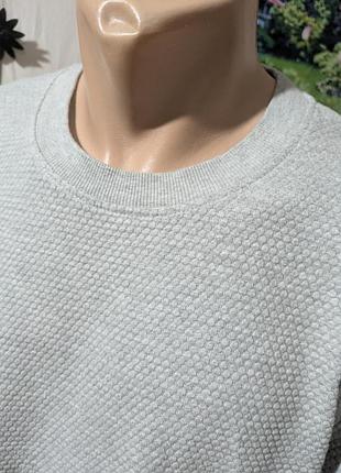 Брендовый батальный светло-серый хлопковый мужской свитшот р. 52 2xl
