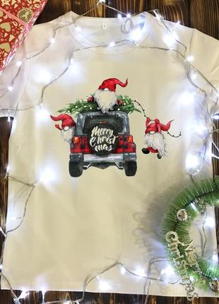 Мужские футболки с принтом - новый год