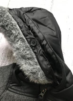 Крутая тёплая куртка на флисовой подкладке с капюшоном mini b 3-6мес4 фото