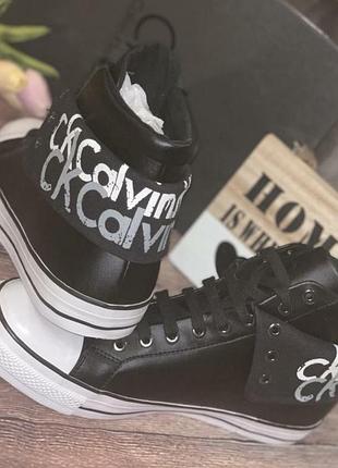 Шкіряні чоловічі кеди calvin klein