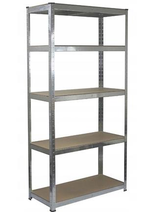 Стеллаж металлический 150x70x30 5 полок, нагрузка 150кг - на полку (серый)