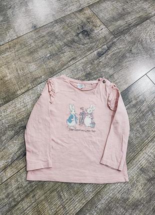 Реглан, кофта бавовняна дівчинці, peter rabbit, р. 12-18міс., 80-86