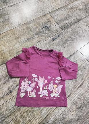 Реглан, кофта бавовняна дівчинці, nutmeg, flower fairies, р. 92-98, 2-3 роки