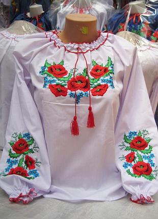 Вишиванка "маки" для дівчинки. розміри 128-1703 фото