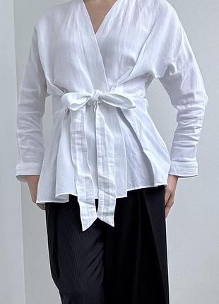 Zara блуза сорочка віскоза + льон