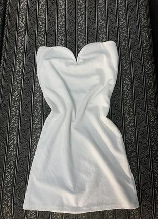 Біла міні сукня з фактурної тканини h&m розмір с