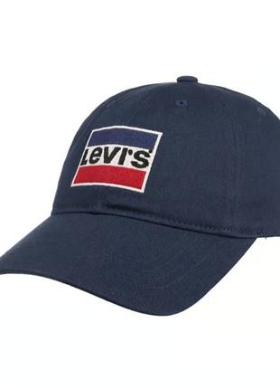 Мужская синяя кепка бейсболка levi's levis flex fit