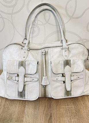 Велика біла шкіряна сумка bebe