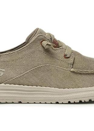Мужские оригинальные летние макассины скечерс (skechers melson volgo) тряпочные, без шнурка2 фото