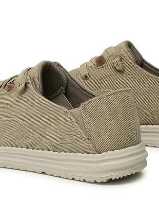 Мужские оригинальные летние макассины скечерс (skechers melson volgo) тряпочные, без шнурка3 фото