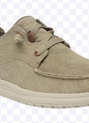 Мужские оригинальные летние макассины скечерс (skechers melson volgo) тряпочные, без шнурка4 фото