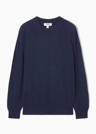Крутий фірмовий джемпер светр cos merino wool jumper - navy