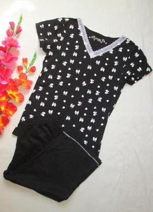 Класний бавовняний домашній костюм піжама принт бантик e-vie