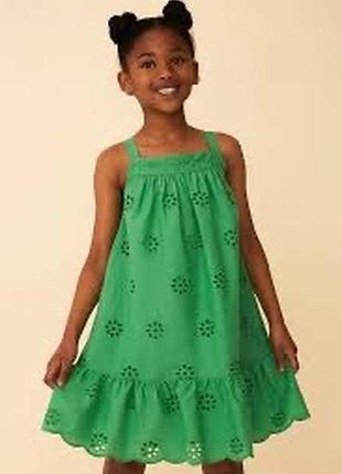 Бавовняний сарафан із прошви з вишивкою рішельє