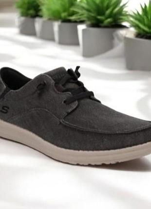 Чоловічі оригінальні макасіни скетчерс (skechers melson  volgo) модель 66384/blk