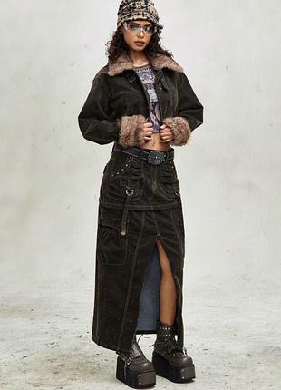 Костюм джинсовий вельвет в стилі гранж карго dollskill jaded london y2k вінтаж