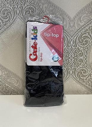 Conte-kids tip-top хлопковые колготы для девочки черный цвет