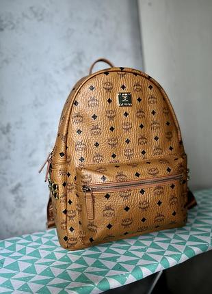 Кожаный рюкзак mcm оригинал номерной новый крупный размер