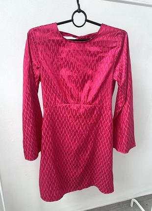 Жакардова сукня плаття фуксія tu